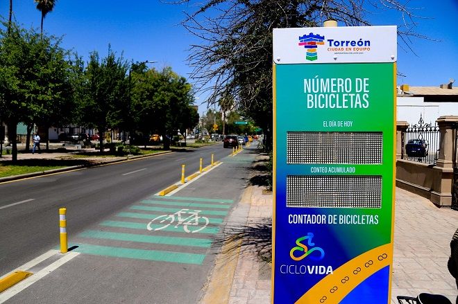 Ciclovida Torreón contador de bicicletas